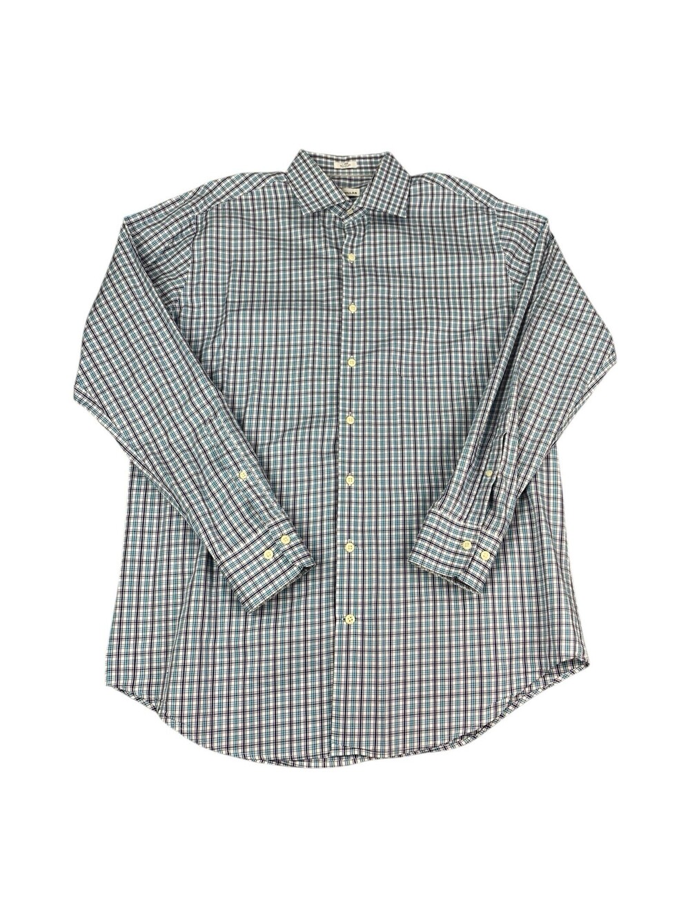 Peter Millar Long Sleeve Button Down Shirt, Cotton, Multicolor Check Men's Large